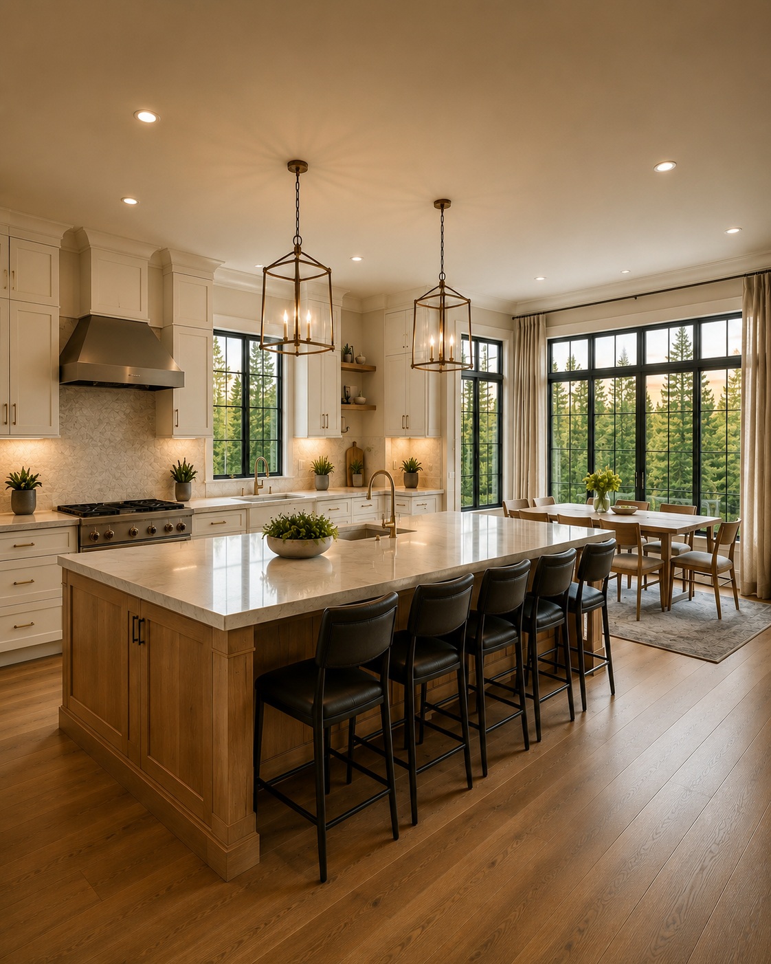 Refined kitchen detail inside a Lakeview-style New England home